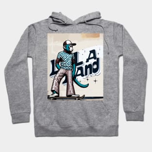 Retro Monkey Skateboarder - Vintage Style Illustration Hoodie